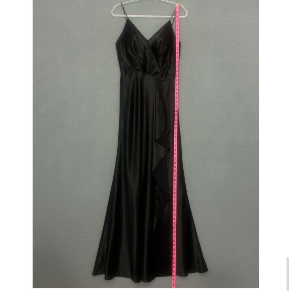 Christina Wu Elegant Black Satin Evening Gown - Picture 9 of 14